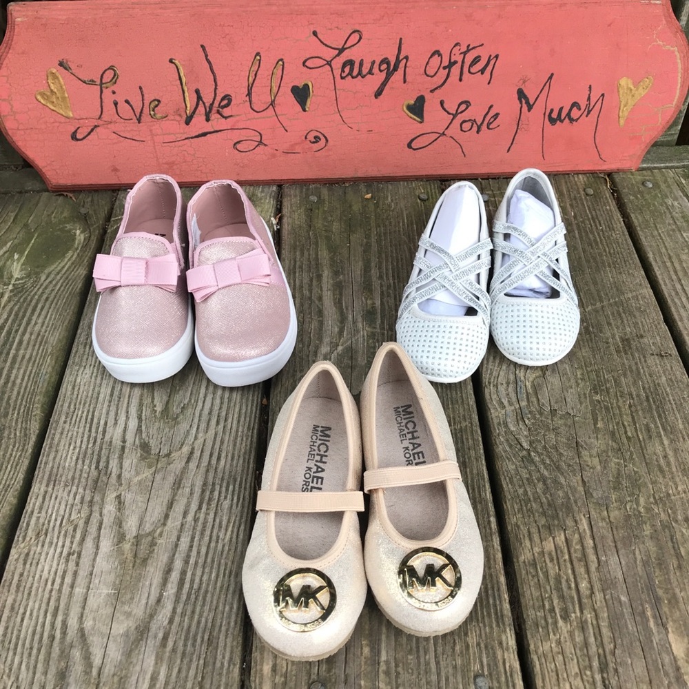 2 pairs girls size 8 designer shoes (MK & KC)